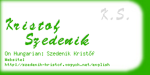 kristof szedenik business card